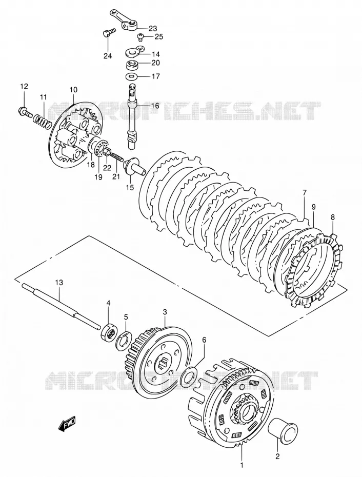 EMBRAYAGE Suzuki MOTO 200 DR 2003  DR200SE K3 (E06,E24)
