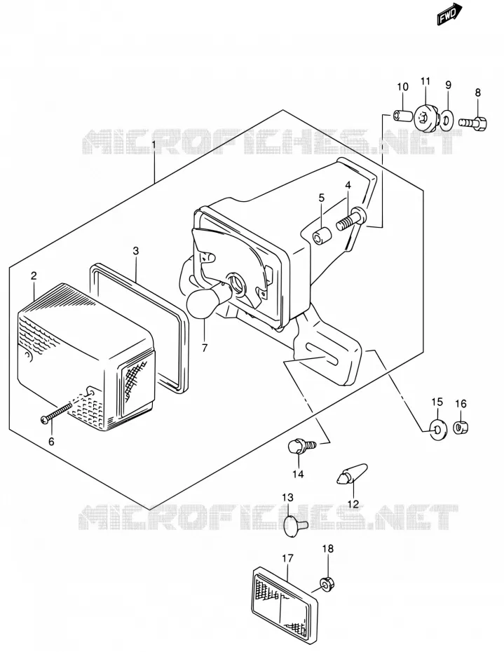 ENSEMBLE FEU ARRIERE (MODEL K2 P09) Suzuki MOTO 200 DR 2003  DR200SE K3 (E06,E24)