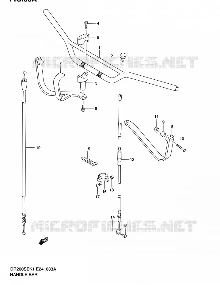 GUIDON (MODELE K2/K3/K4/K5 E24) Suzuki MOTO 200 DR 2003  DR200SE K3 (E06,E24)