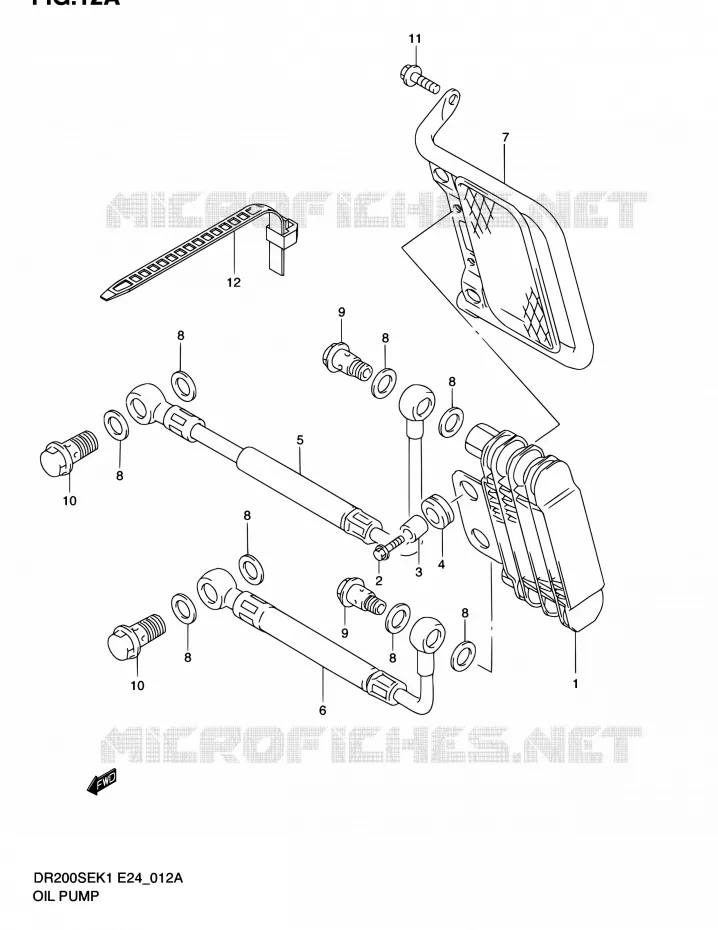 RADIATEUR D'HUILE (MODEL K2/K3/K4/K5 E06,E24) Suzuki MOTO 200 DR 2003  DR200SE K3 (E06,E24)