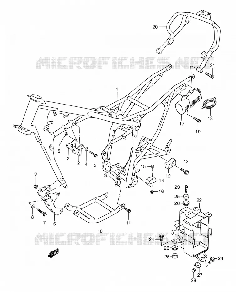 CADRE Suzuki MOTO 200 DR 2004  DR200SE K4 (E03,E28,E33)