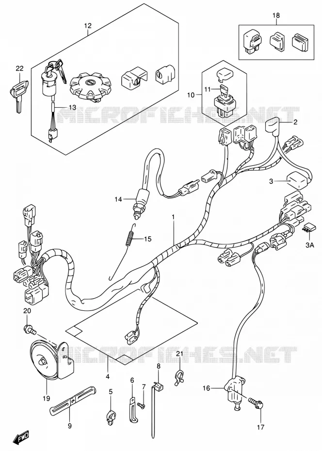 FAISCEAU ELECTRIQUE Suzuki MOTO 200 DR 2004  DR200SE K4 (E03,E28,E33)