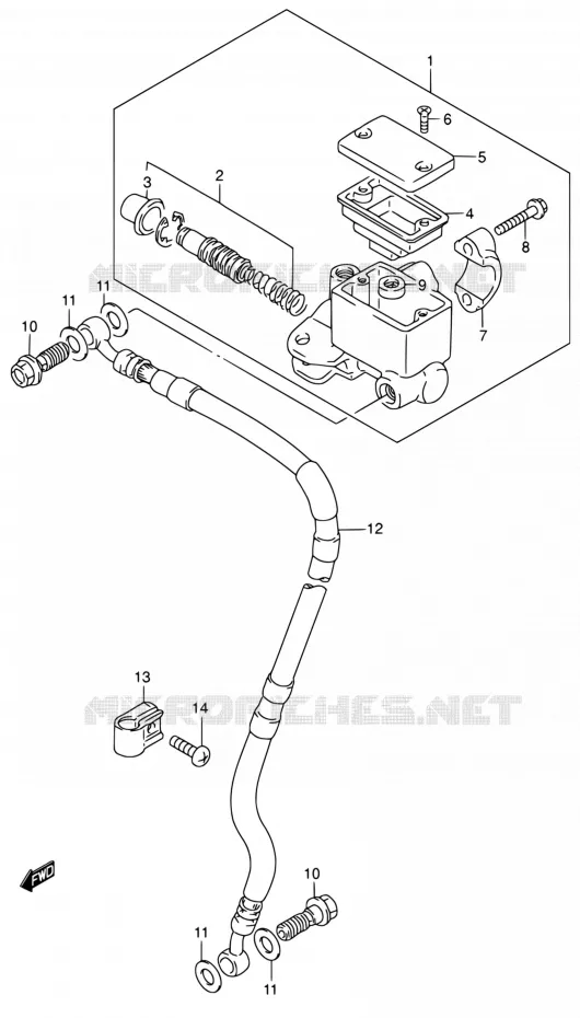 MAITRE CYLINDRE AVANT Suzuki MOTO 200 DR 2004  DR200SE K4 (E03,E28,E33)
