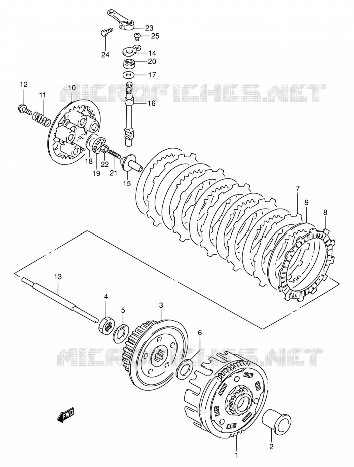 EMBRAYAGE Suzuki MOTO 200 DR 2004  DR200SE K4 (E06,E24)