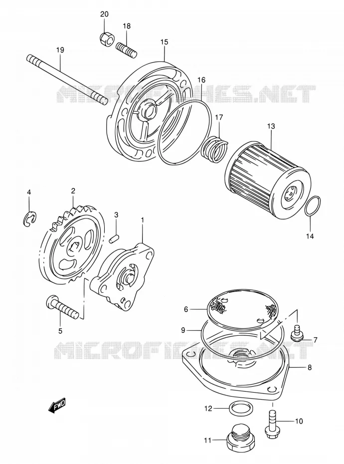 POMPE A HUILE Suzuki MOTO 200 DR 2004  DR200SE K4 (E06,E24)