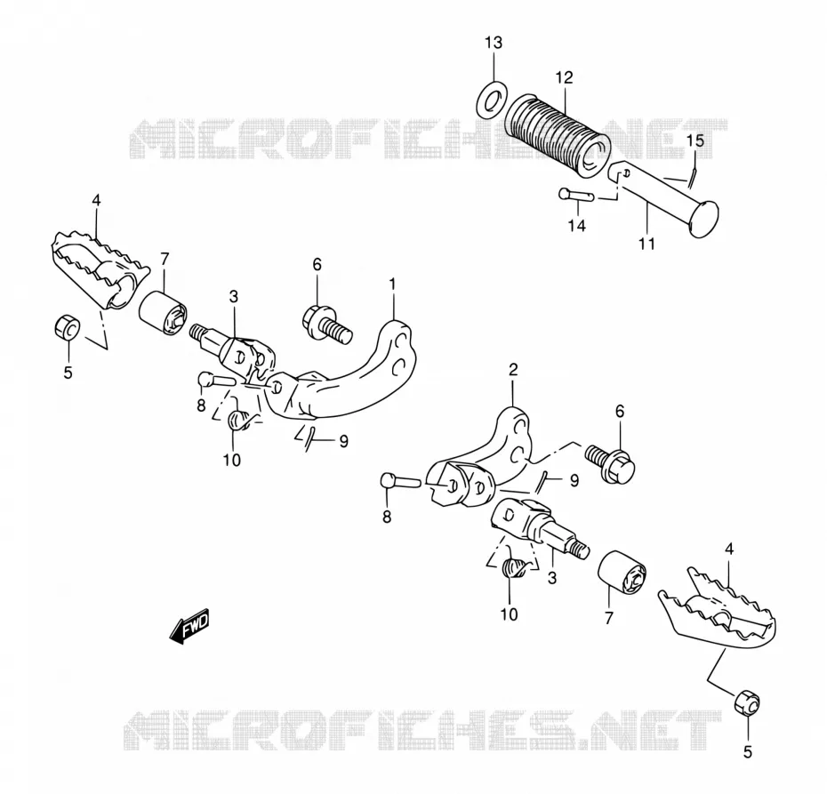 REPOSE PIED (MODEL K1 E24/MODEL K2 E06,P09/MODEL K3/K4/K5 E06) Suzuki MOTO 200 DR 2004  DR200SE K4 (E06,E24)