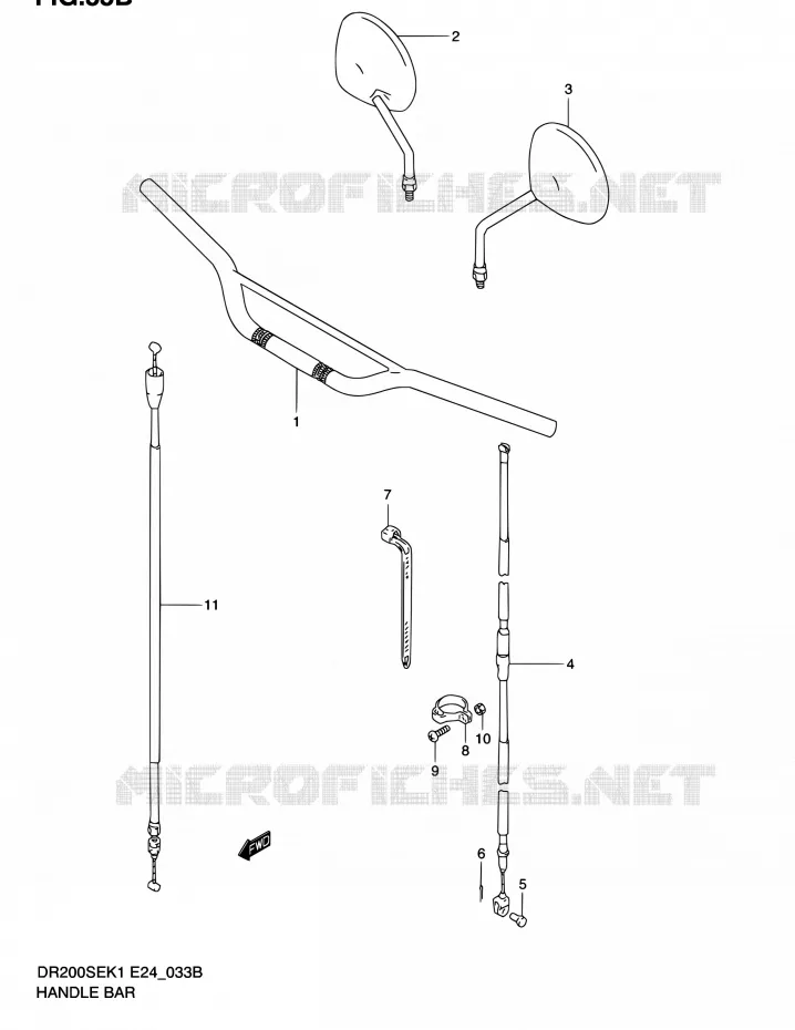 GUIDON (MODEL K2/K3/K4/K5 E06) Suzuki MOTO 200 DR 2005  DR200SE K5 (E06,E24)