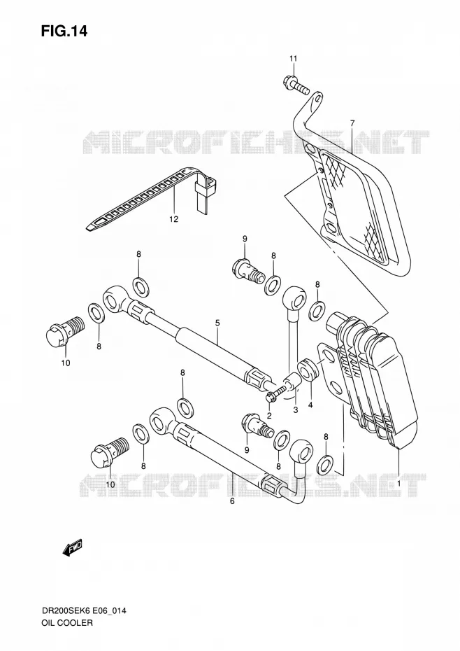 RADIATEUR D'HUILE Suzuki MOTO 200 DR 2007  DR200SE K7 (E06,E24)
