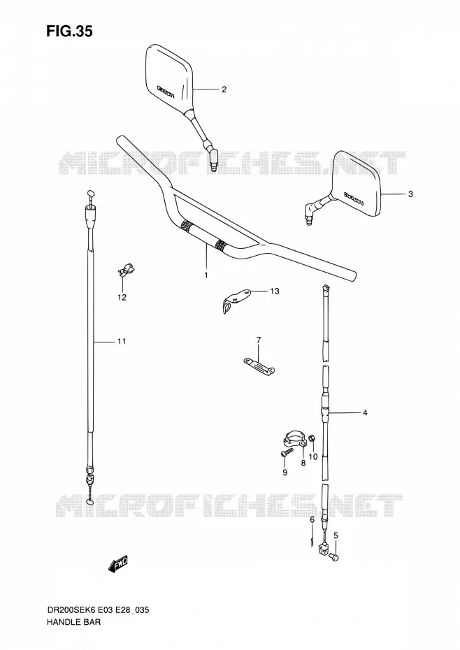 GUIDON Suzuki MOTO 200 DR 2009  DR200SE K9 (E03,E28,E33)