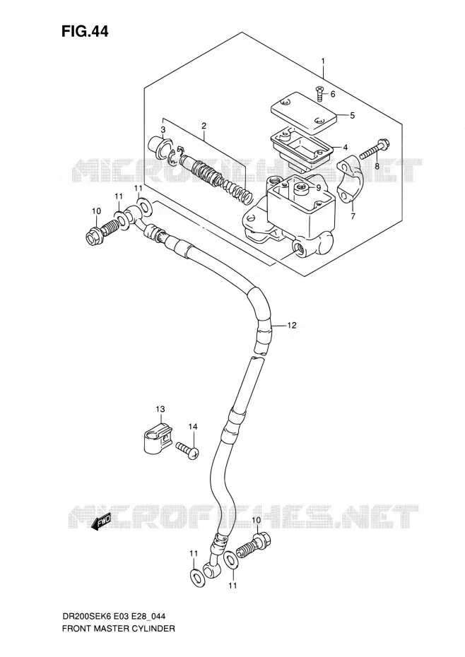 MAITRE CYLINDRE AVANT Suzuki MOTO 200 DR 2009  DR200SE K9 (E03,E28,E33)