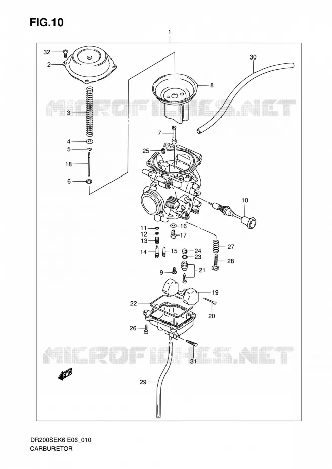 CARBURATEUR Suzuki MOTO 200 DR 2009  DR200SE K9 (E06,E24)