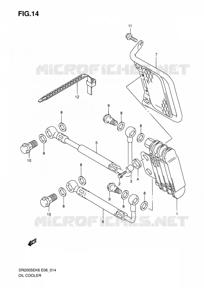 RADIATEUR D'HUILE Suzuki MOTO 200 DR 2009  DR200SE K9 (E06,E24)