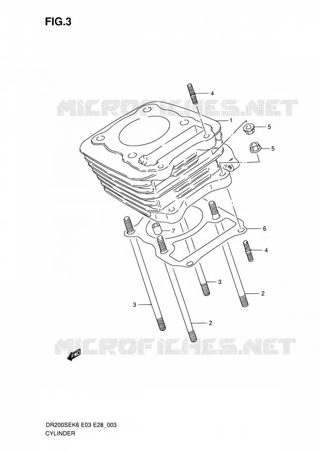CYLINDRE Suzuki MOTO 200 DR 2010  DR200SE L0 (E03,E28,E33)