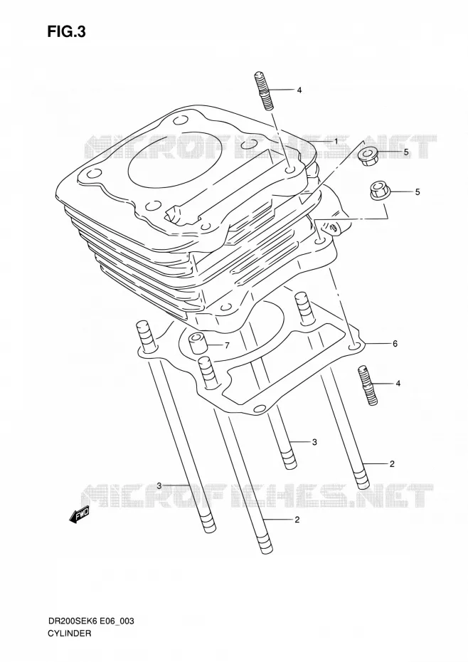 CYLINDRE Suzuki MOTO 200 DR 2010  DR200SE L0 (E06,E24)