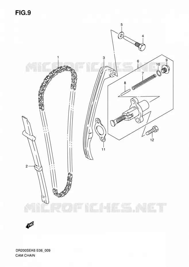 DISTRIBUTION Suzuki MOTO 200 DR 2010  DR200SE L0 (E06,E24)