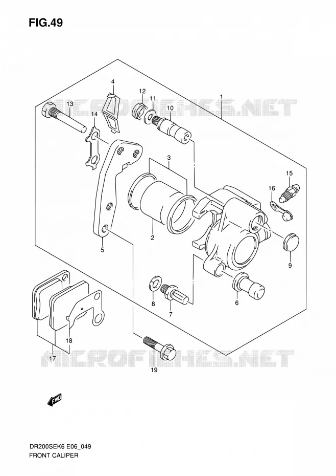 ETRIER DE FREIN AVANT Suzuki MOTO 200 DR 2010  DR200SE L0 (E06,E24)