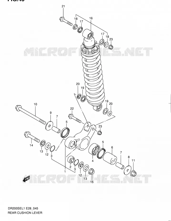 BIELLETTE D'AMORTISSEUR Suzuki MOTO 200 DR 2011  DR200SE L1 (E03,E28,E33)