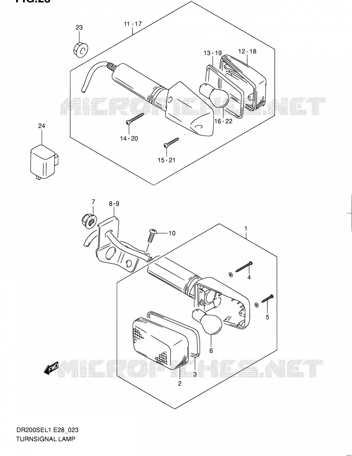CLIGNOTANTS Suzuki MOTO 200 DR 2011  DR200SE L1 (E03,E28,E33)