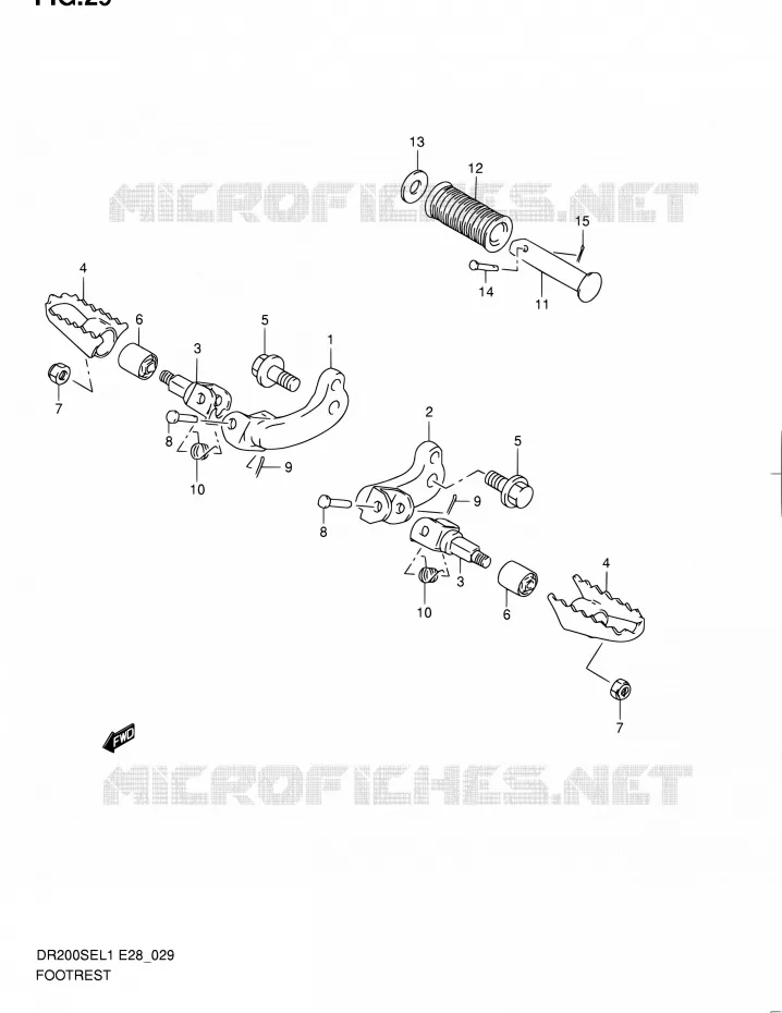 REPOSE PIED Suzuki MOTO 200 DR 2011  DR200SE L1 (E03,E28,E33)