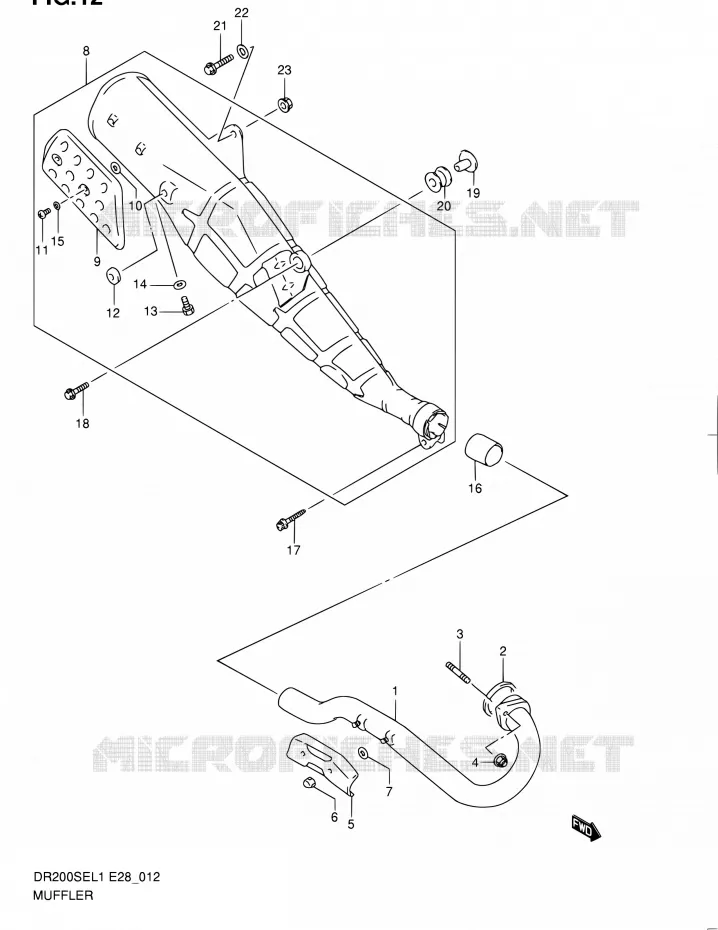SILENCIEUX Suzuki MOTO 200 DR 2011  DR200SE L1 (E03,E28,E33)