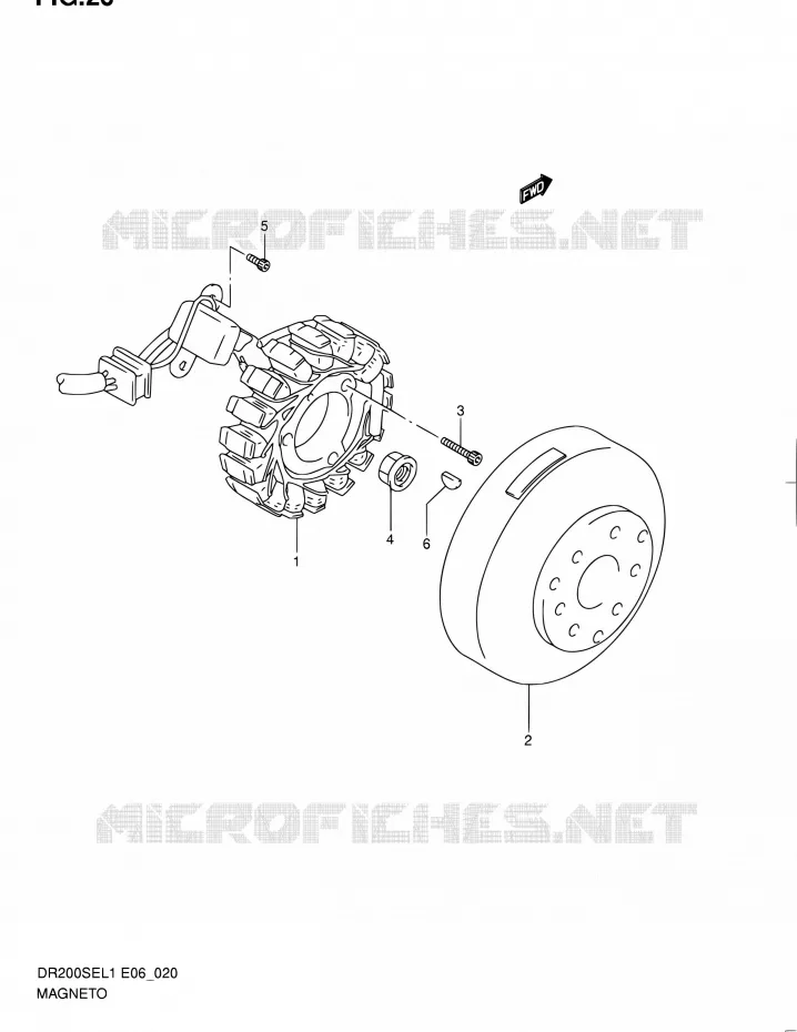 ALLUMAGE ROTOR - STATOR Suzuki MOTO 200 DR 2011  DR200SE L1 (E06,E24)