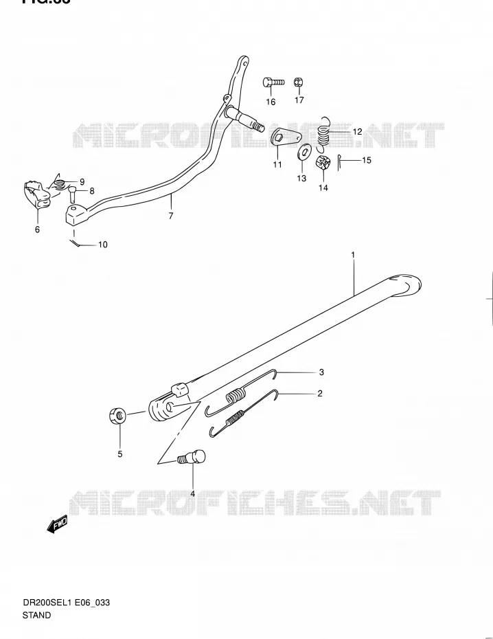 BEQUILLE (DR200SEL1 E06) Suzuki MOTO 200 DR 2011  DR200SE L1 (E06,E24)