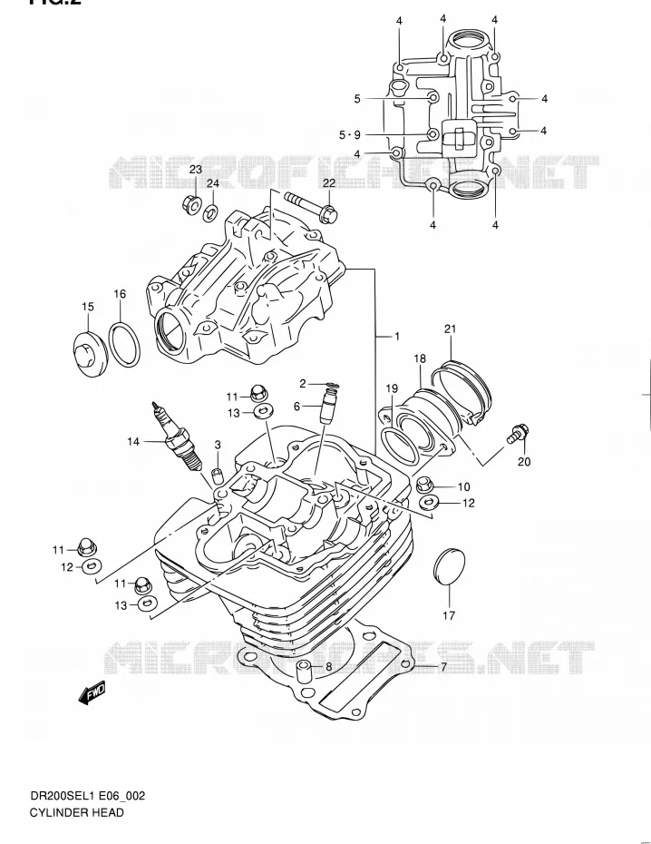 CULASSE Suzuki MOTO 200 DR 2011  DR200SE L1 (E06,E24)
