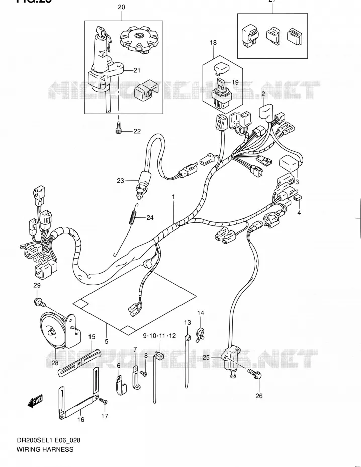 FAISCEAU ELECTRIQUE (DR200SEL1 E06) Suzuki MOTO 200 DR 2011  DR200SE L1 (E06,E24)