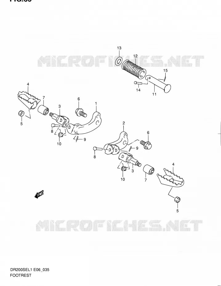 REPOSE PIED (DR200SEL1 E06) Suzuki MOTO 200 DR 2011  DR200SE L1 (E06,E24)