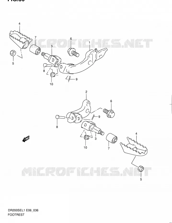 REPOSE PIED (DR200SEL1 E24) Suzuki MOTO 200 DR 2011  DR200SE L1 (E06,E24)