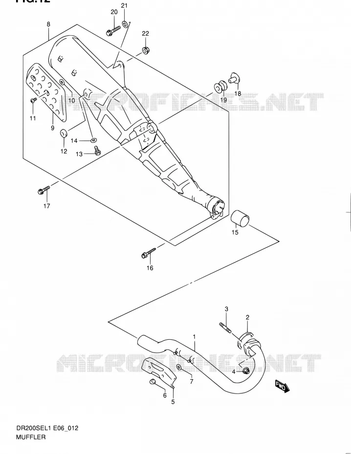 SILENCIEUX Suzuki MOTO 200 DR 2011  DR200SE L1 (E06,E24)