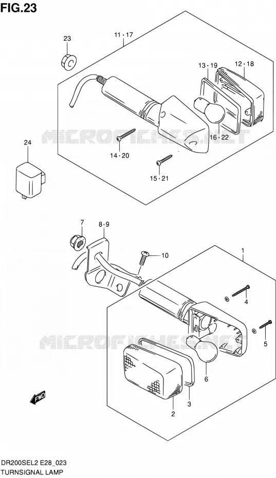 CLIGNOTANTS Suzuki MOTO 200 DR 2012  DR200SE L2 (E03,E28,E33)