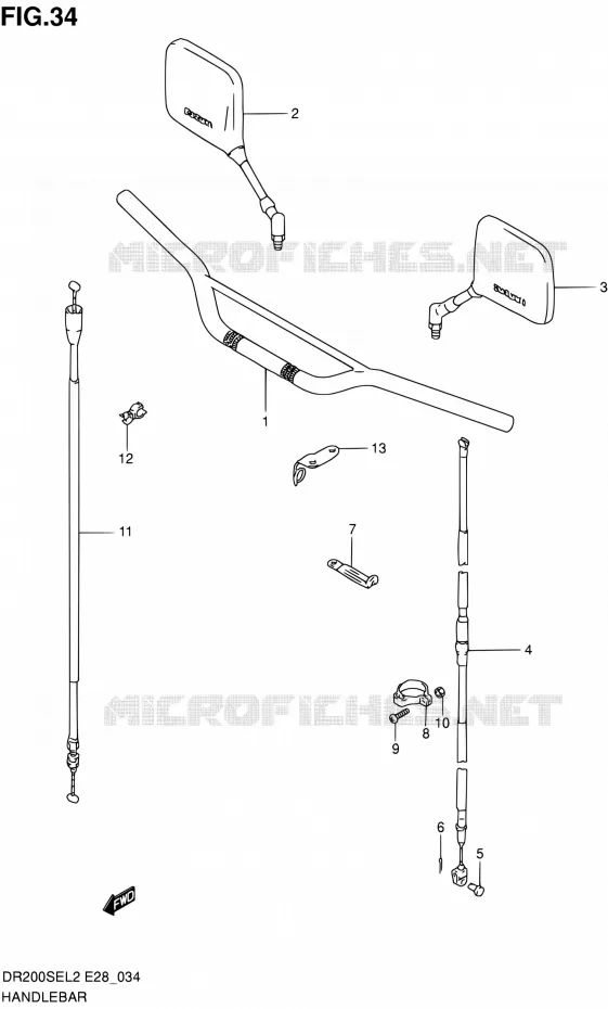 GUIDON Suzuki MOTO 200 DR 2012  DR200SE L2 (E03,E28,E33)