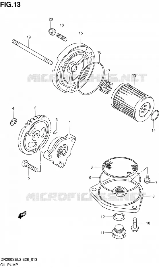 POMPE A HUILE Suzuki MOTO 200 DR 2012  DR200SE L2 (E03,E28,E33)