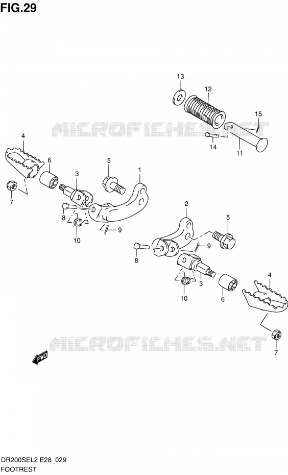 REPOSE PIED Suzuki MOTO 200 DR 2012  DR200SE L2 (E03,E28,E33)