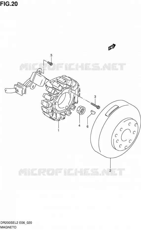 ALLUMAGE ROTOR - STATOR Suzuki MOTO 200 DR 2012  DR200SEL2(E24)
