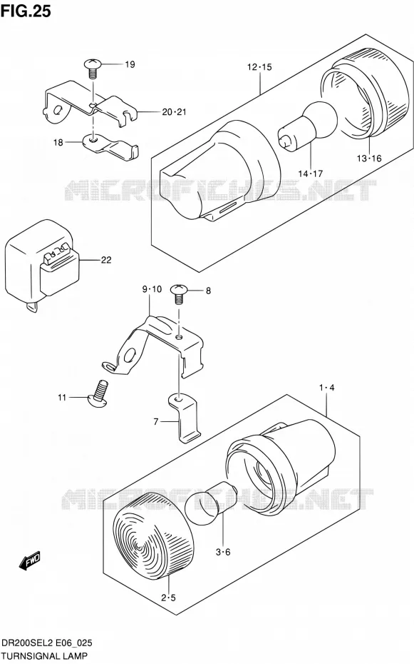 CLIGNOTANTS (DR200SEL2 E06) Suzuki MOTO 200 DR 2012  DR200SEL2(E24)