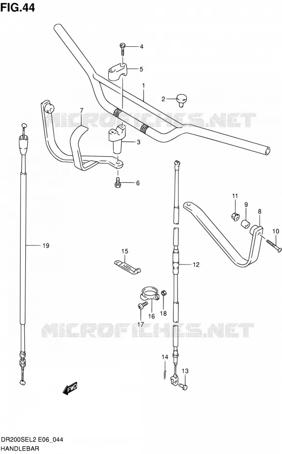 GUIDON (DR200SEL2 E24) Suzuki MOTO 200 DR 2012  DR200SEL2(E24)