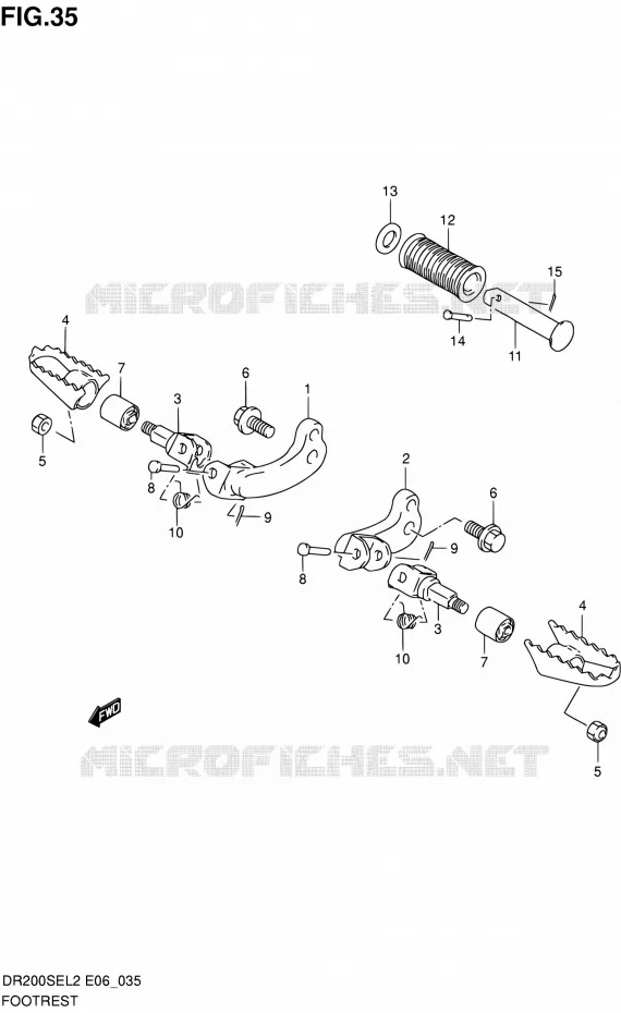 REPOSE PIED (DR200SEL2 E06) Suzuki MOTO 200 DR 2012  DR200SEL2(E24)
