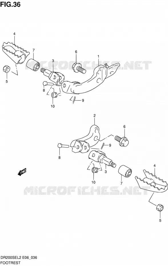 REPOSE PIED (DR200SEL2 E24) Suzuki MOTO 200 DR 2012  DR200SEL2(E24)