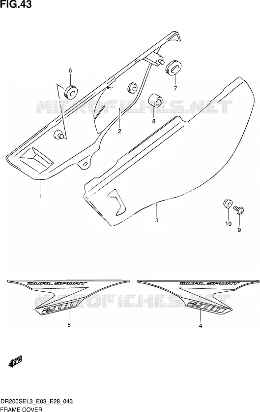 CARENAGES ARRIERE Suzuki MOTO 200 DR 2013  DR200SE L3 (E03,E28,E33)