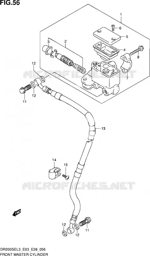 MAITRE CYLINDRE AVANT Suzuki MOTO 200 DR 2013  DR200SE L3 (E03,E28,E33)