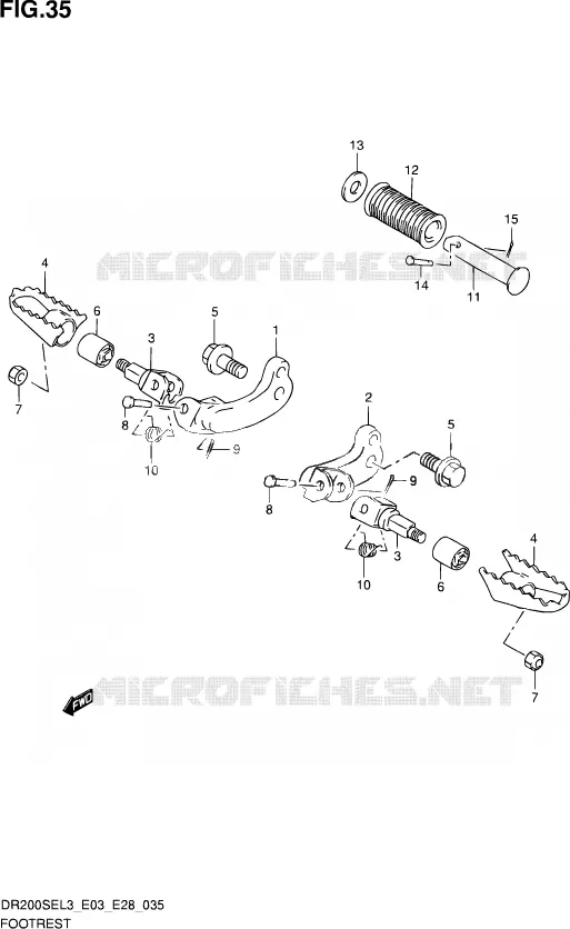 REPOSE PIED Suzuki MOTO 200 DR 2013  DR200SE L3 (E03,E28,E33)