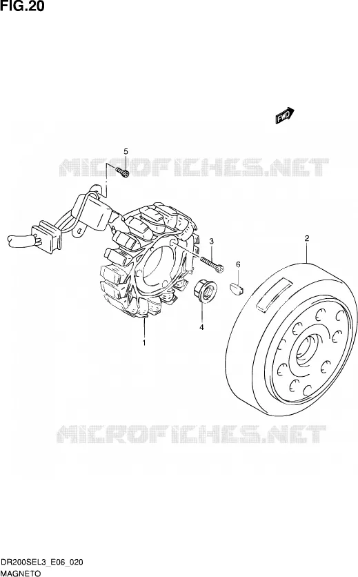 ALLUMAGE ROTOR - STATOR Suzuki MOTO 200 DR 2013  DR200SE L3 (E06)