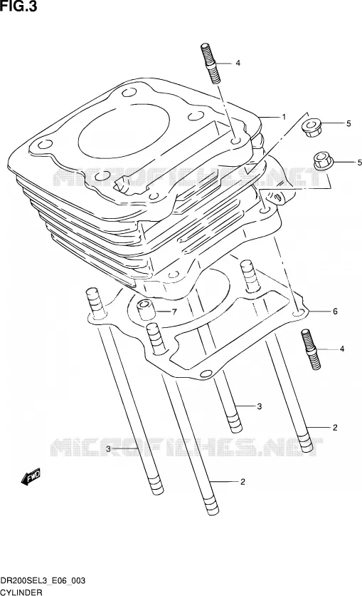 CYLINDRE Suzuki MOTO 200 DR 2013  DR200SE L3 (E06)