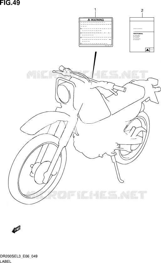 ETIQUETTE (DR200SEL3 E06) Suzuki MOTO 200 DR 2013  DR200SE L3 (E24)