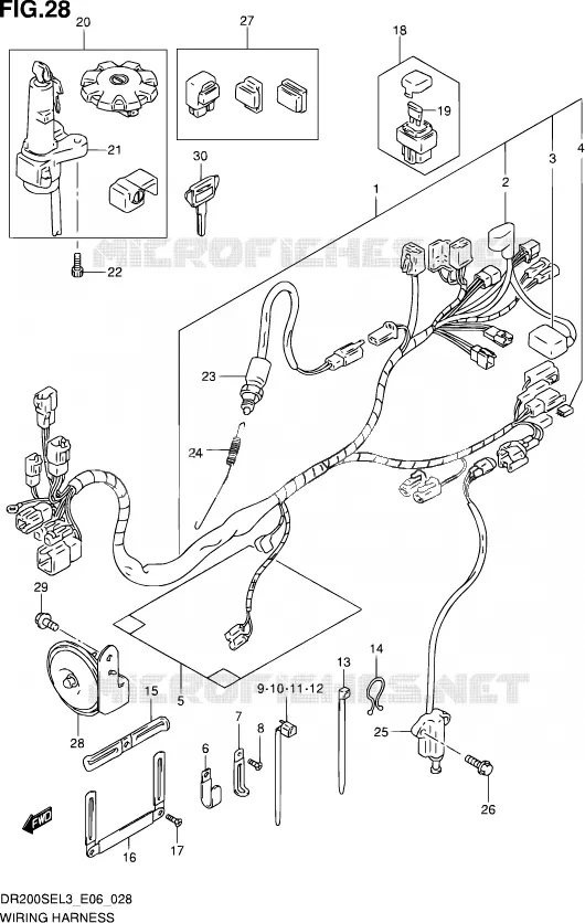 FAISCEAU ELECTRIQUE (DR200SEL3 E06) Suzuki MOTO 200 DR 2013  DR200SE L3 (E24)