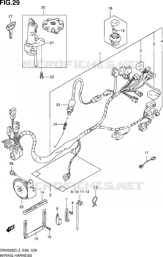 FAISCEAU ELECTRIQUE (DR200SEL3 E24) Suzuki MOTO 200 DR 2013  DR200SE L3 (E24)