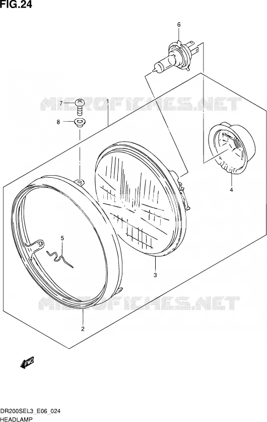 PHARE Suzuki MOTO 200 DR 2013  DR200SE L3 (E24)
