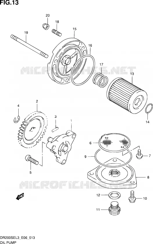 POMPE A HUILE Suzuki MOTO 200 DR 2013  DR200SE L3 (E24)